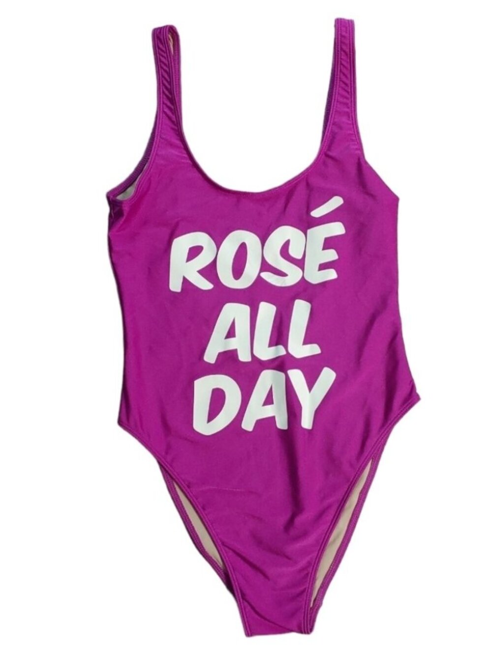 Dixperfect One Piece Swimsuit Womens M Pink Rose All Day High Leg Open Back